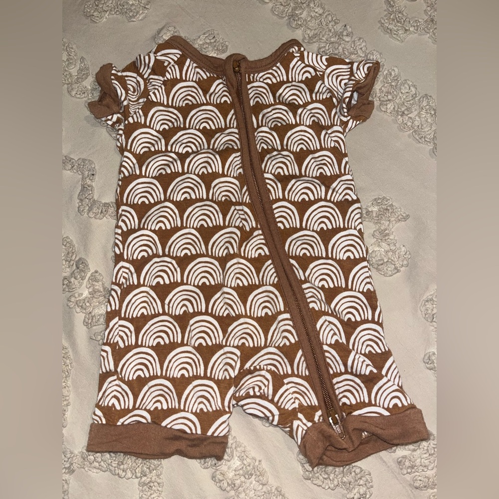 Little Sleepies Brown and White Pajama Set